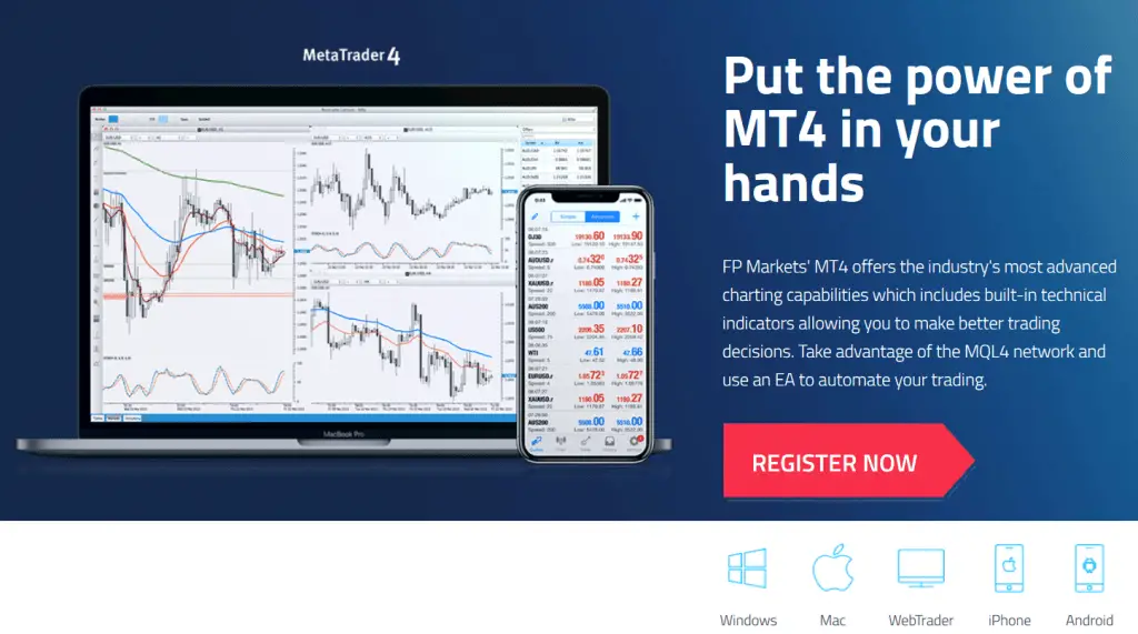 FP Markets評論：MetaTrader 4交易平台