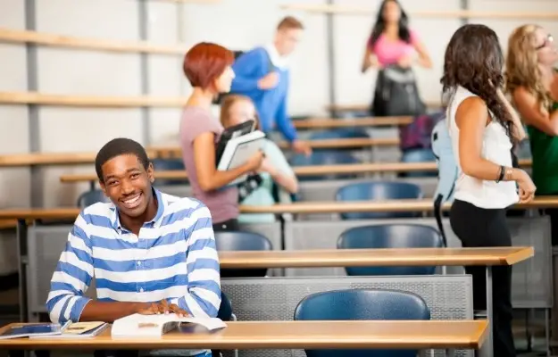 坐在前面的人在微笑|  坐在前面 |  成為更好的學生可以做的 15 件事