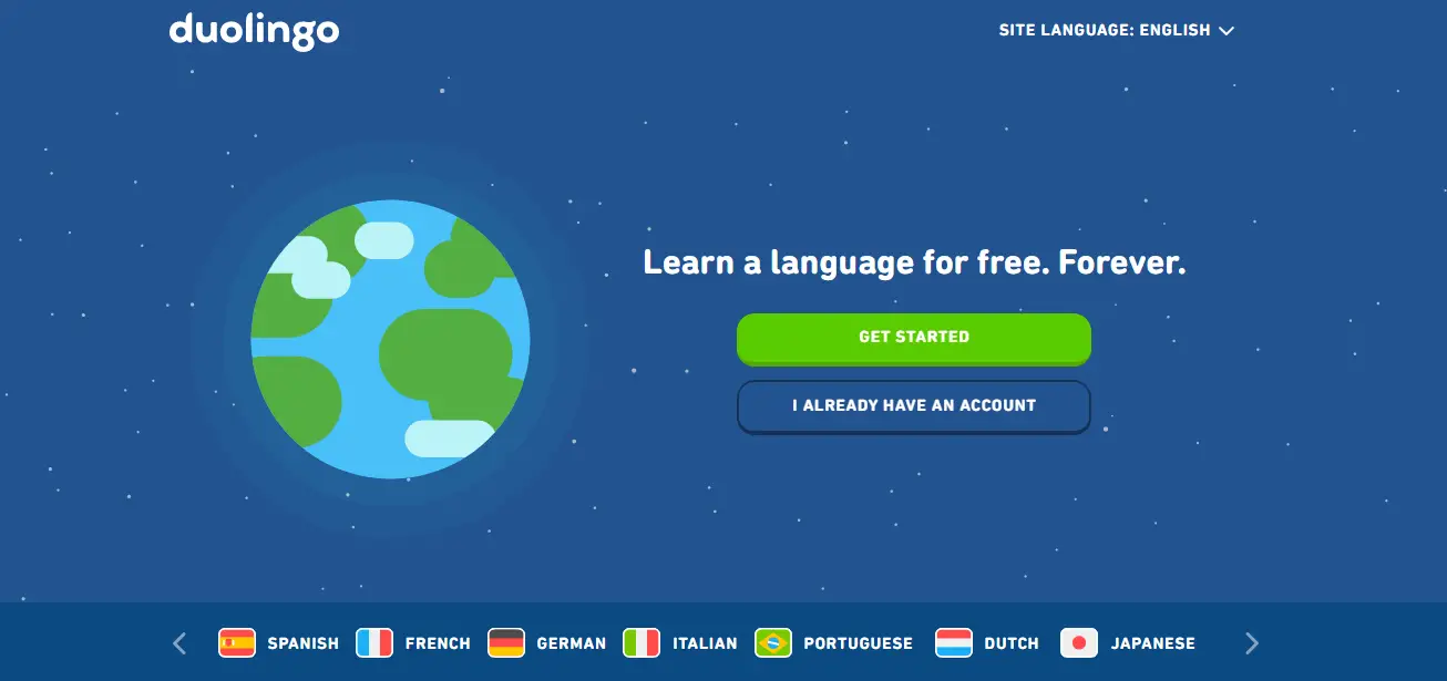 Duolingo App Homepage