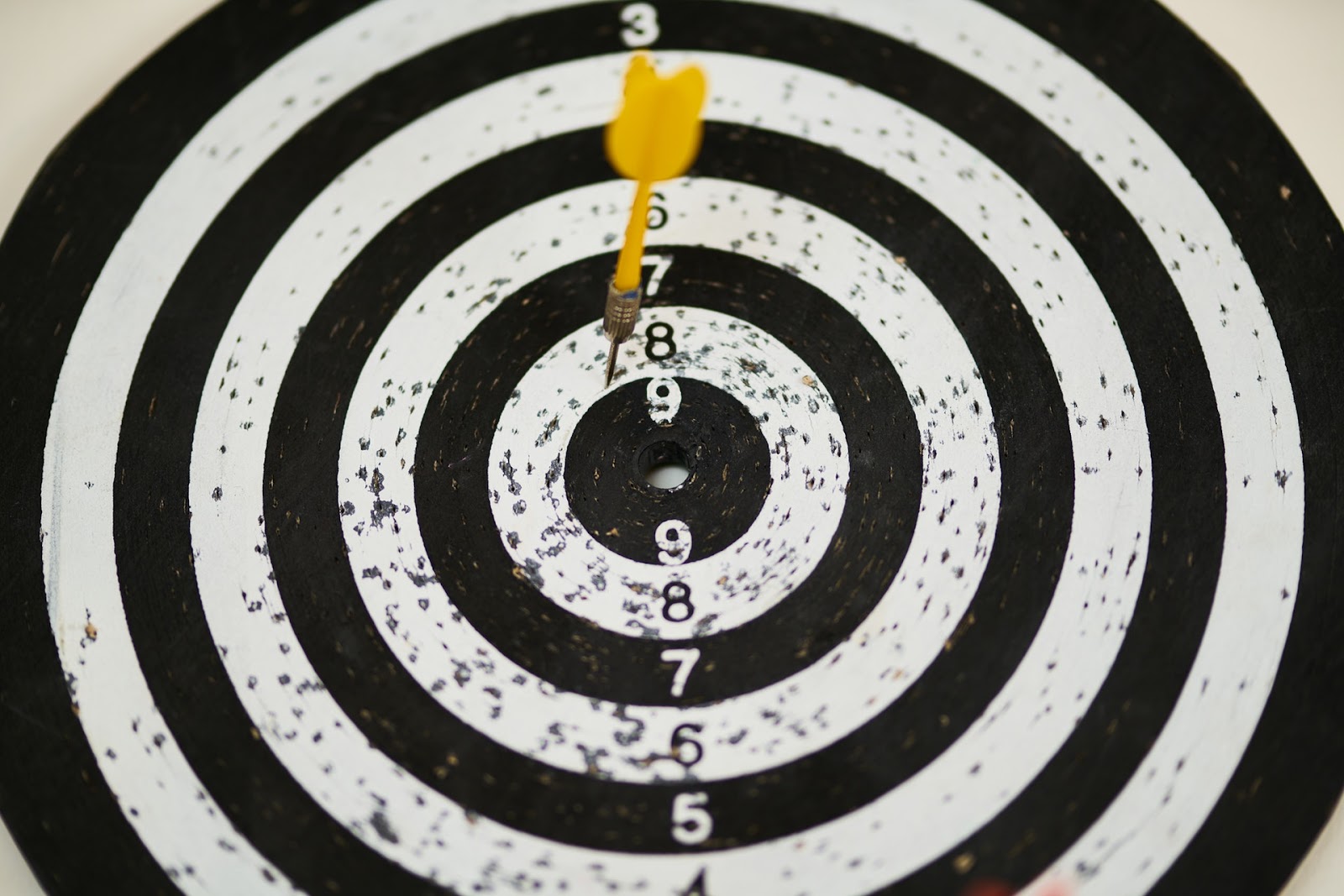 A target with a dart in it. Goals and targets play a big role in figuring out how to learn a language.