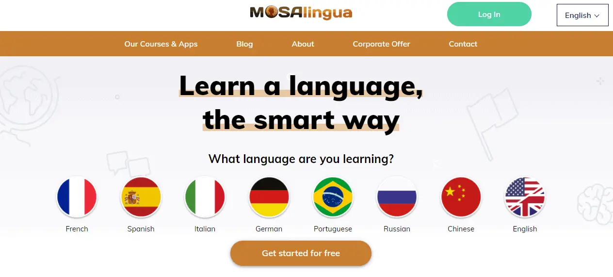 MosaLingua App Homepage