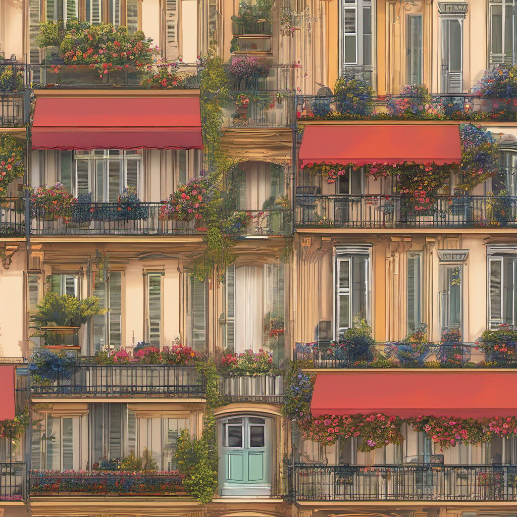 巴黎公寓樓設有陽台和鮮花，是在家學習時沉浸在法國文化中的理想場所。
